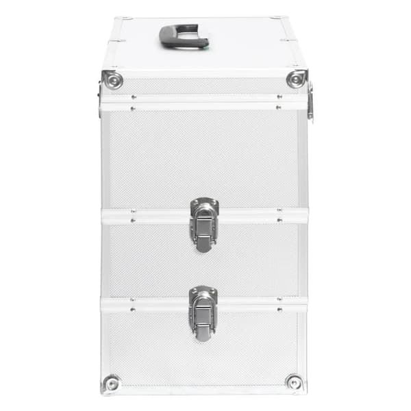vidaXL Sminklåda 37x24x40 cm silver aluminium