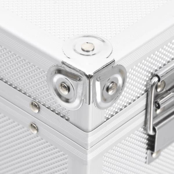 vidaXL Sminklåda 37x24x40 cm silver aluminium
