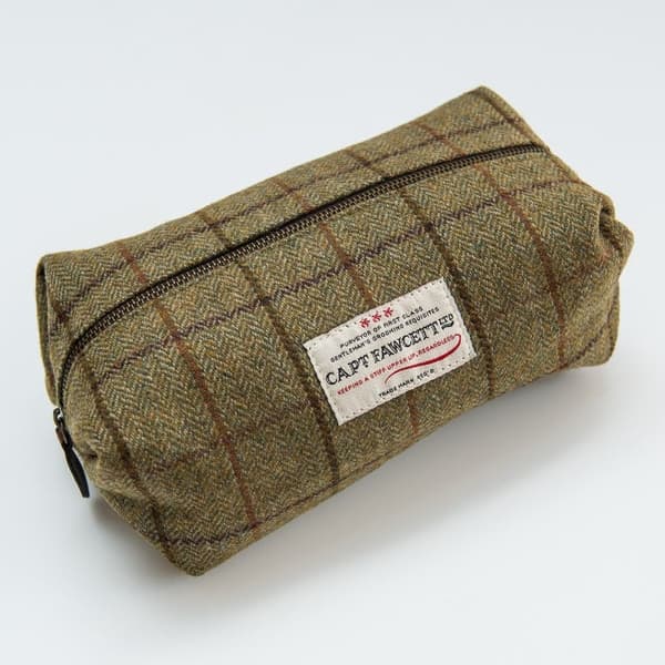 Captain Fawcett Tweed Wash Bag Necessär