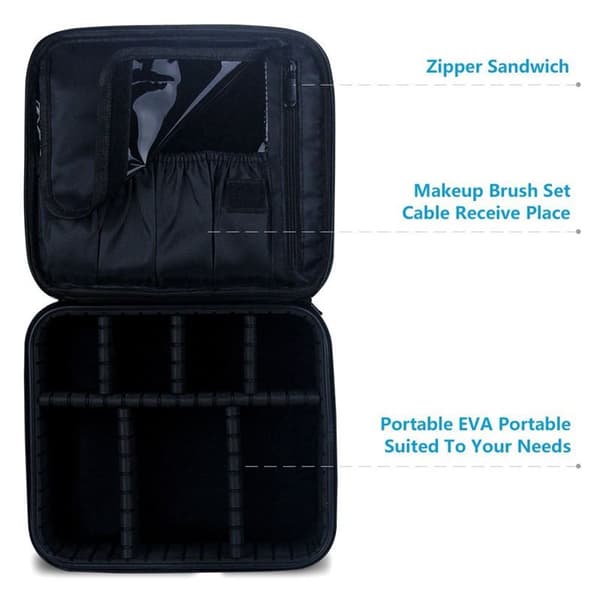 UNIQ Makeup Reisetaske - Toalettveske / Kosmetikkveske for all din sminke - Svart