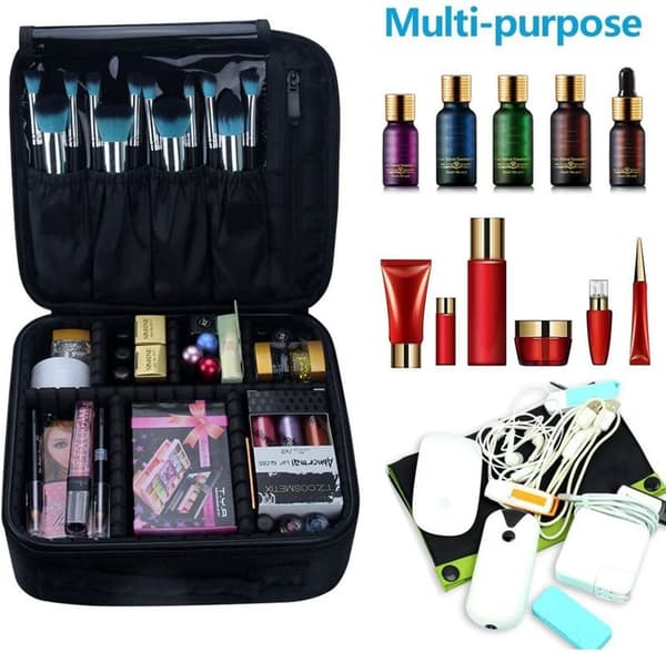 UNIQ Makeup Reisetaske - Toalettveske / Kosmetikkveske for all din sminke - Svart