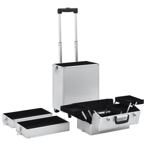 vidaXL Sminketralle aluminium sølv