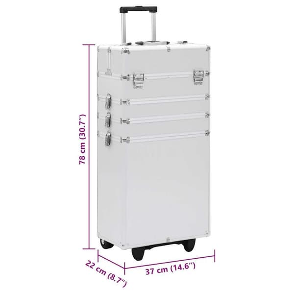 vidaXL Sminketralle aluminium sølv
