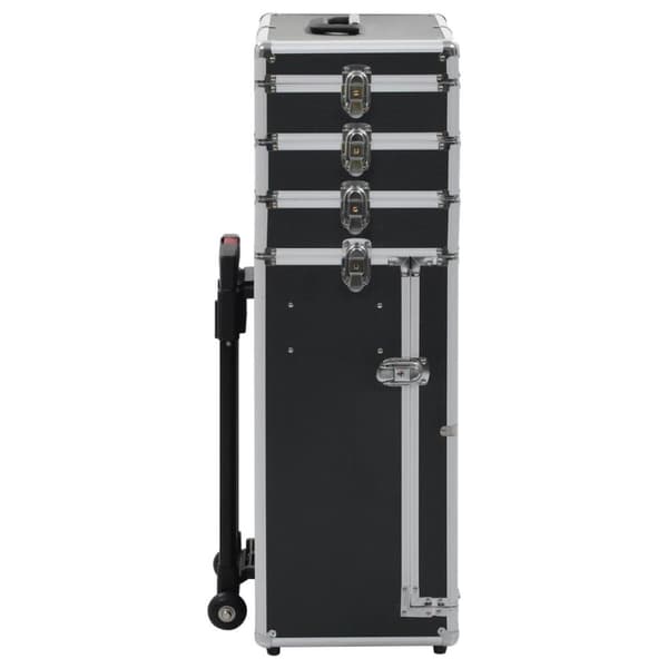 vidaXL makeupkuffert aluminium sort