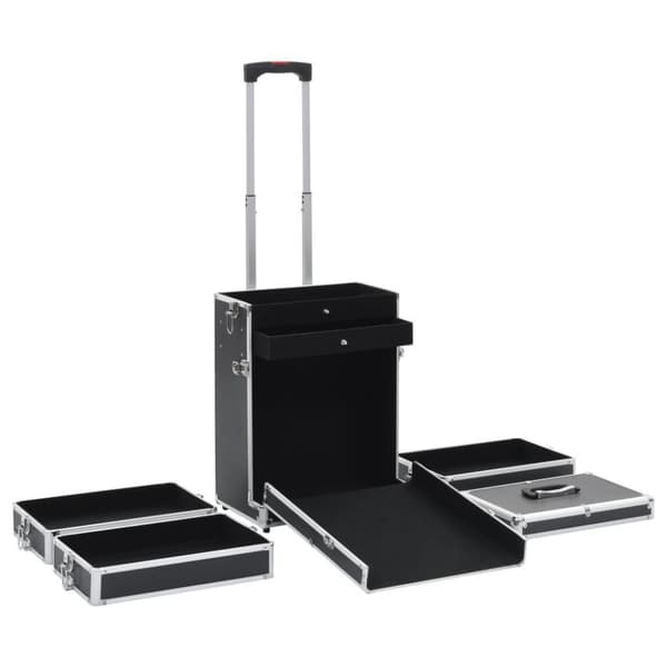 vidaXL makeupkuffert aluminium sort
