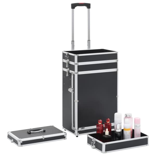 vidaXL makeupkuffert aluminium sort