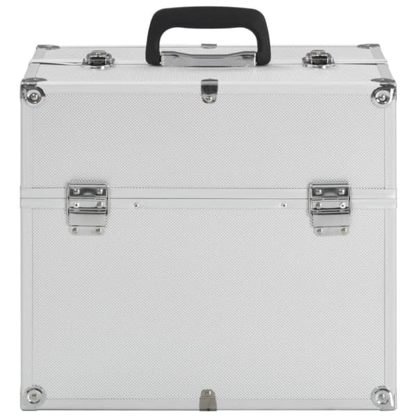 vidaXL Meikkikotelo 37x24x35 cm hopea alumiini