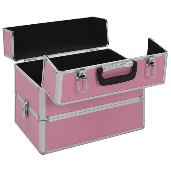Sminklåda 37X24X35 Cm Rosa Aluminium-1