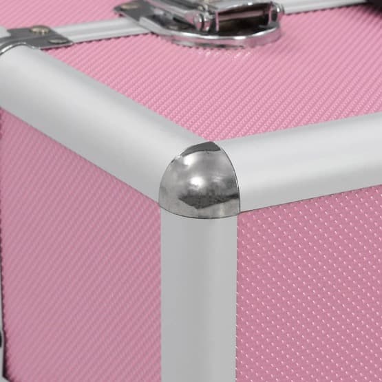 Sminklåda 37X24X35 Cm Rosa Aluminium-1