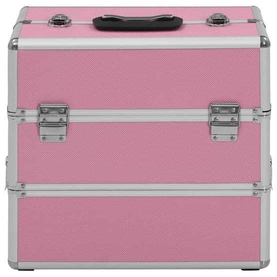 Sminklåda 37X24X35 Cm Rosa Aluminium-1