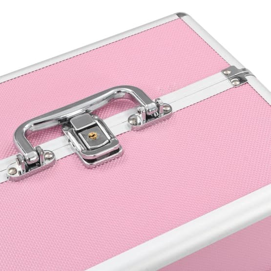 Sminklåda 22X30X21 Cm Rosa Aluminium