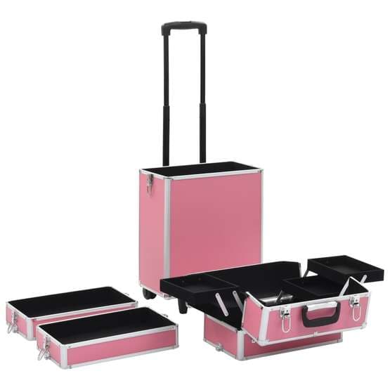 Sminklåda Aluminium Rosa-3