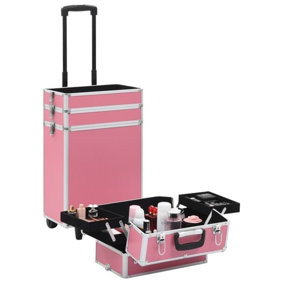 Sminklåda Aluminium Rosa-3