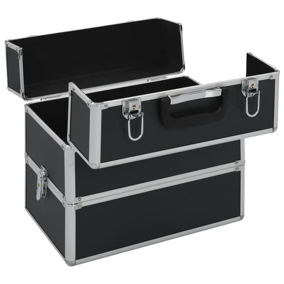 Sminklåda 37X24X35 Cm Svart Aluminium-1