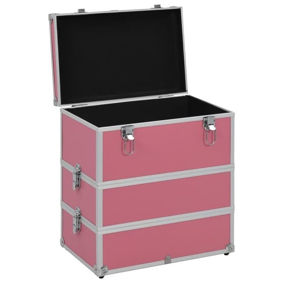 Sminklåda 37X24X40 Cm Rosa Aluminium