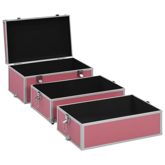 Sminklåda 37X24X40 Cm Rosa Aluminium