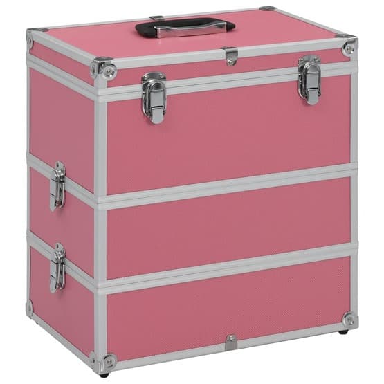 Sminklåda 37X24X40 Cm Rosa Aluminium
