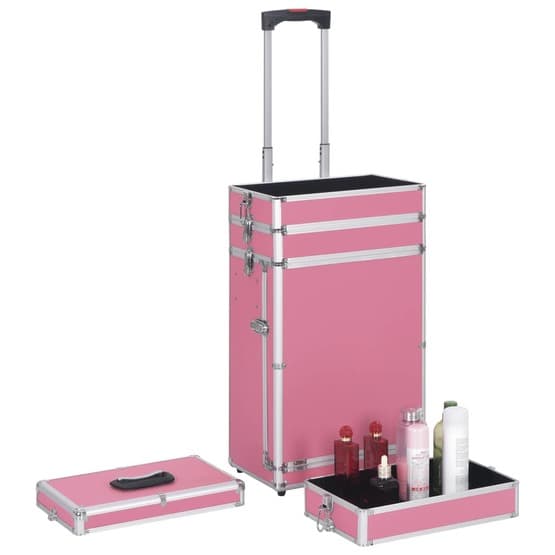 Sminklåda Aluminium Rosa-1