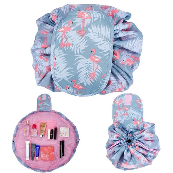 Kosmetikväska Sminkväska Toalettväska Kosmetisk påse Tvättväska Necessär Makeup Bag med dragsko för att dra ihop och 2 innerfack