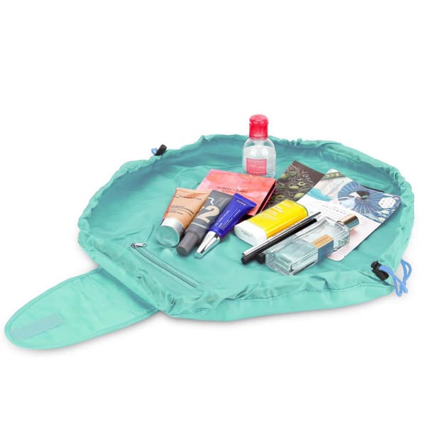 Kosmetikväska Sminkväska Toalettväska Kosmetisk påse Tvättväska Necessär Makeup Bag med dragsko för att dra ihop och 2 innerfack