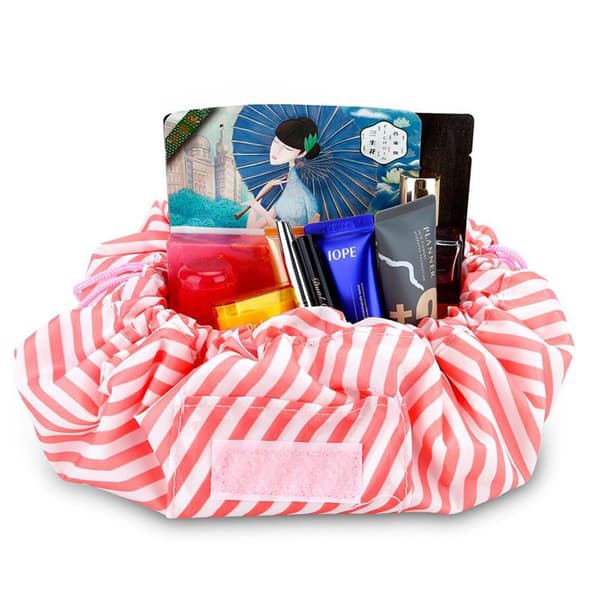 Kosmetikväska Sminkväska Toalettväska Kosmetisk påse Tvättväska Necessär Makeup Bag med dragsko för att dra ihop och 2 innerfack