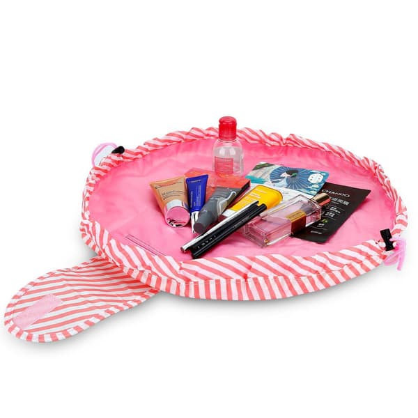 Kosmetikväska Sminkväska Toalettväska Kosmetisk påse Tvättväska Necessär Makeup Bag med dragsko för att dra ihop och 2 innerfack
