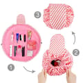 Miniatyrbild 8 av 8: Kosmetikväska Sminkväska Toalettväska Kosmetisk påse Tvättväska Necessär Makeup Bag med dragsko för att dra ihop och 2 innerfack