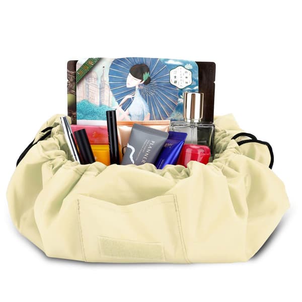 Kosmetikväska Sminkväska Toalettväska Kosmetisk påse Tvättväska Necessär Makeup Bag med dragsko för att dra ihop och 2 innerfack