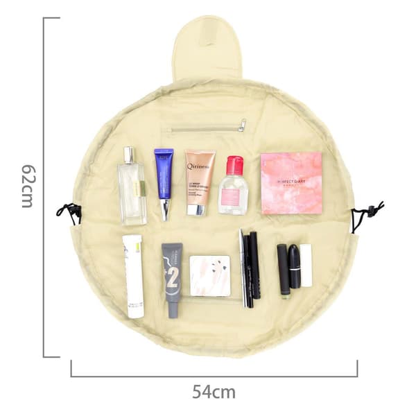 Kosmetikväska Sminkväska Toalettväska Kosmetisk påse Tvättväska Necessär Makeup Bag med dragsko för att dra ihop och 2 innerfack