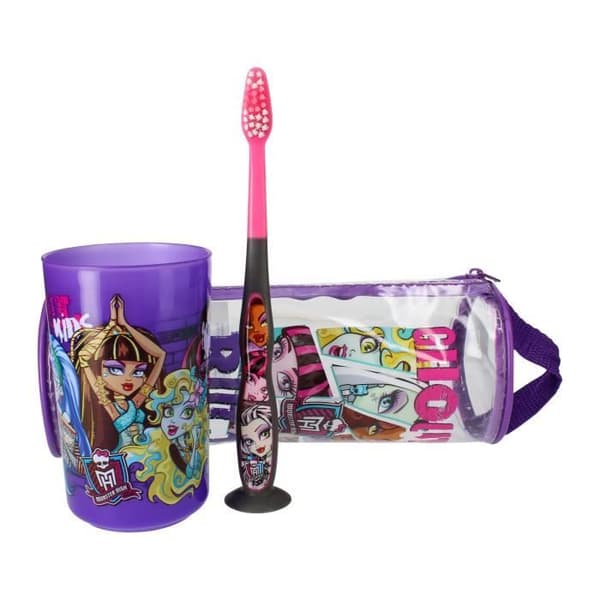 Kit Barn - Monster High - Lila - Tandborste - Mug - Fodral med dragkedja