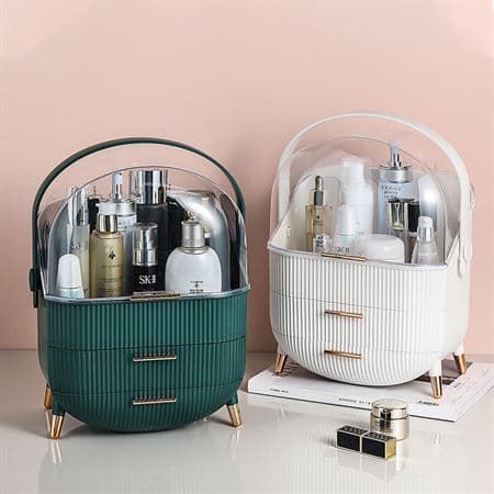 UNIQ Retro Sminkeboks Organiser - Mørkegrønn Mint