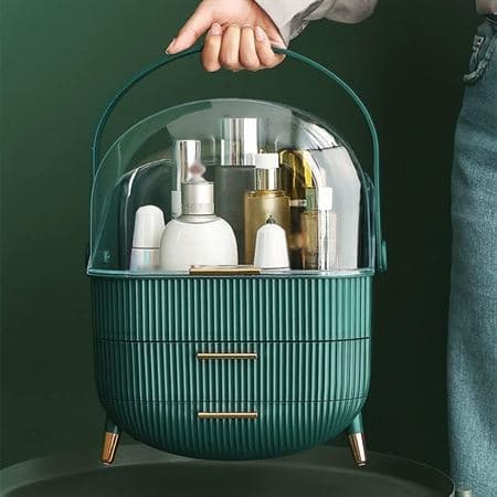 UNIQ Retro Sminkeboks Organiser - Mørkegrønn Mint