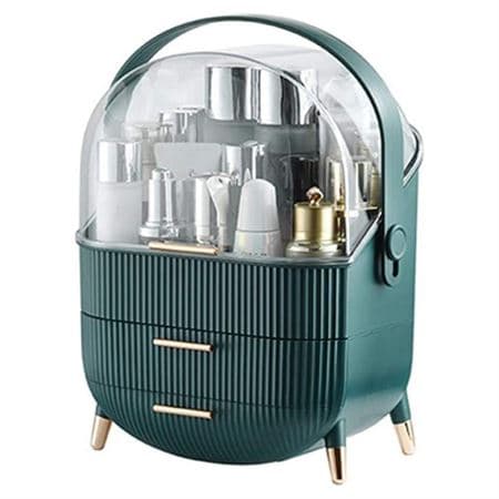 UNIQ Retro Sminkeboks Organiser - Mørkegrønn Mint