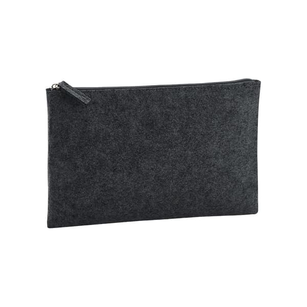 Bagbase Felt Toiletry Bag Charcoal Melange 23cm x 14cm