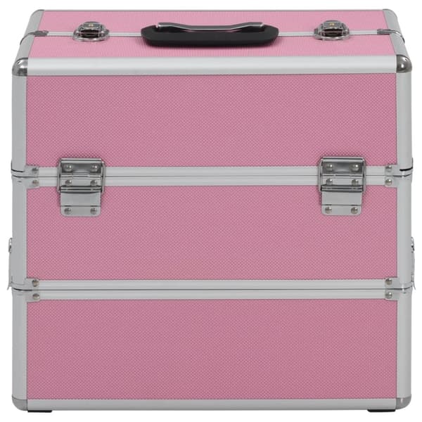 makeupkuffert 37 x 24 x 35 cm pink aluminium