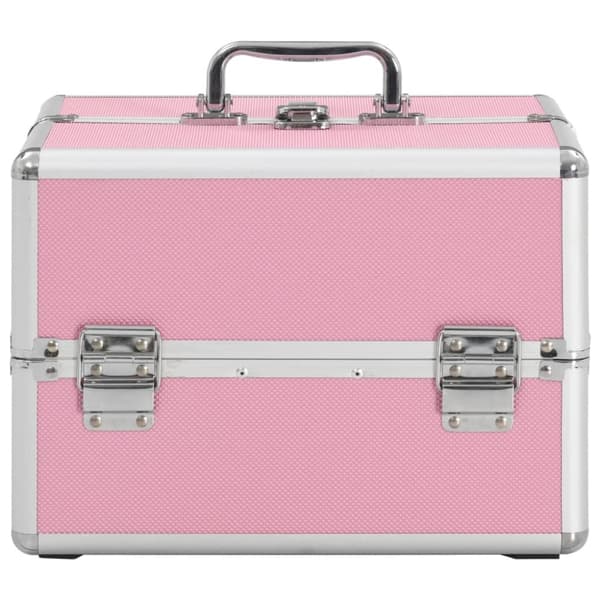 makeupkuffert 22 x 30 x 21 cm pink aluminium