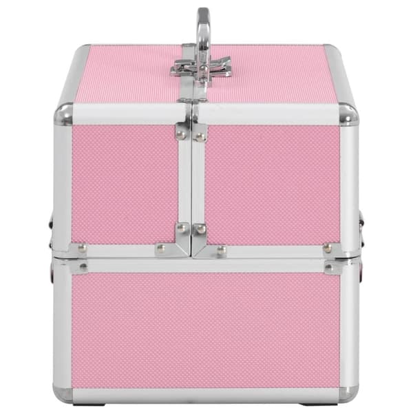 makeupkuffert 22 x 30 x 21 cm pink aluminium