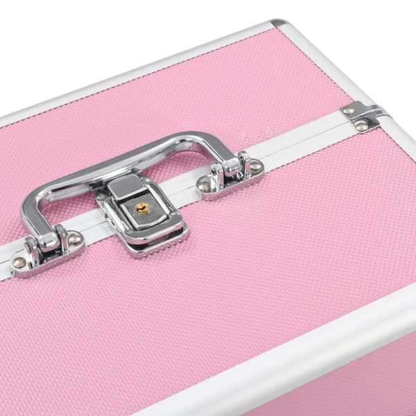 makeupkuffert 22 x 30 x 21 cm pink aluminium