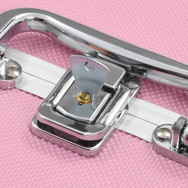 makeupkuffert 22 x 30 x 21 cm pink aluminium