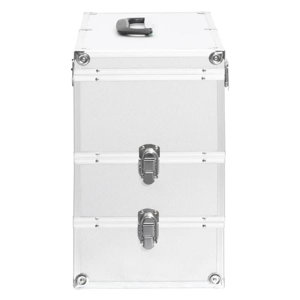 Sminklåda 37x24x40 cm silver aluminium