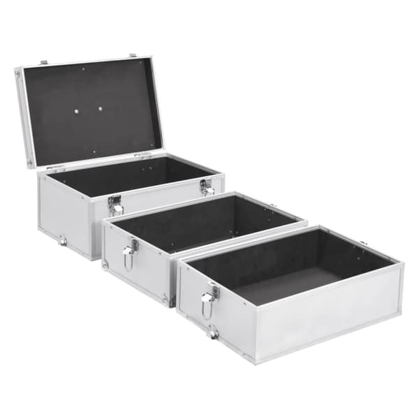 Sminklåda 37x24x40 cm silver aluminium