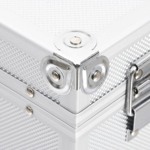 Sminklåda 37x24x40 cm silver aluminium