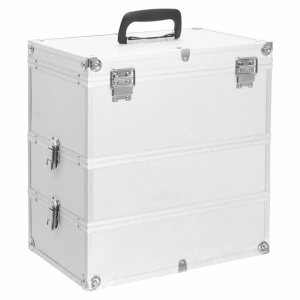 Sminklåda 37x24x40 cm silver aluminium