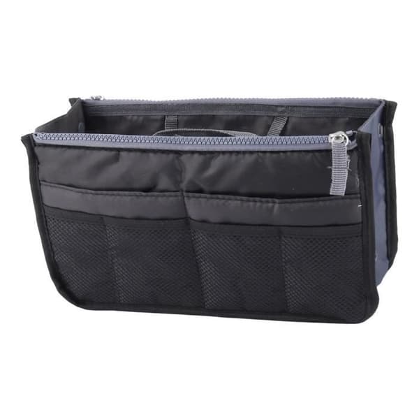 Låda Dragkedja Nylon Kosmetisk Organizer Resväska Svart