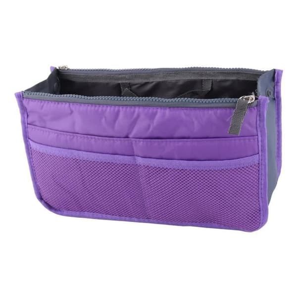 Dragkedja Nylon Kosmetisk Organizer Lila resväska