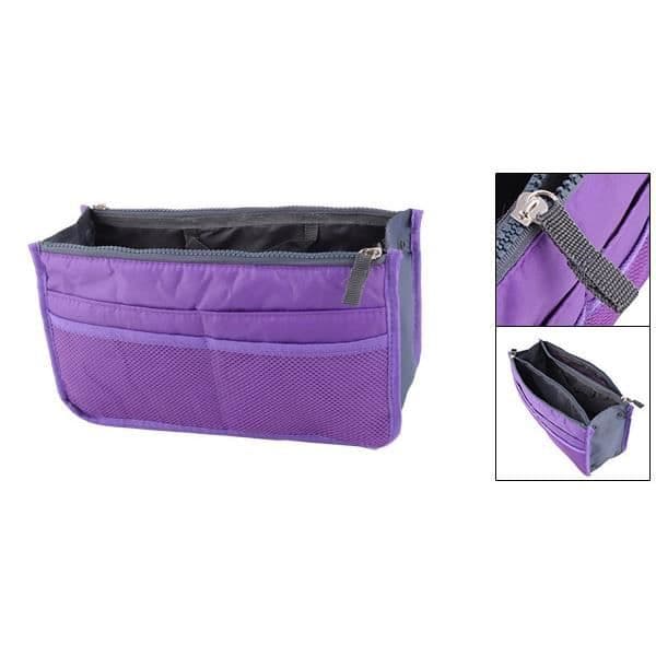 Dragkedja Nylon Kosmetisk Organizer Lila resväska