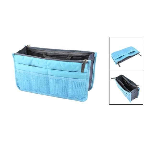 Dragkedja Nylon Kosmetisk Organizer Sky Blue Resväska