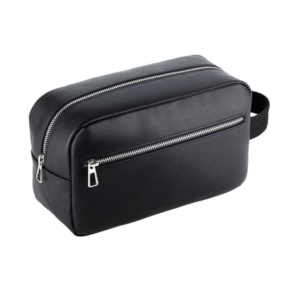 Quadra Tailored Luxe PU Wash Bag Black One Size