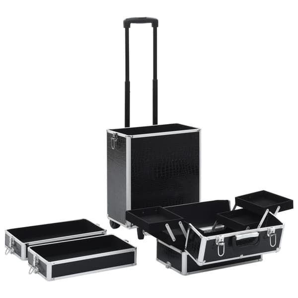 The Living Store makeupkuffert med krokodillemønster aluminium sort -  Kosmetik- & toilettasker