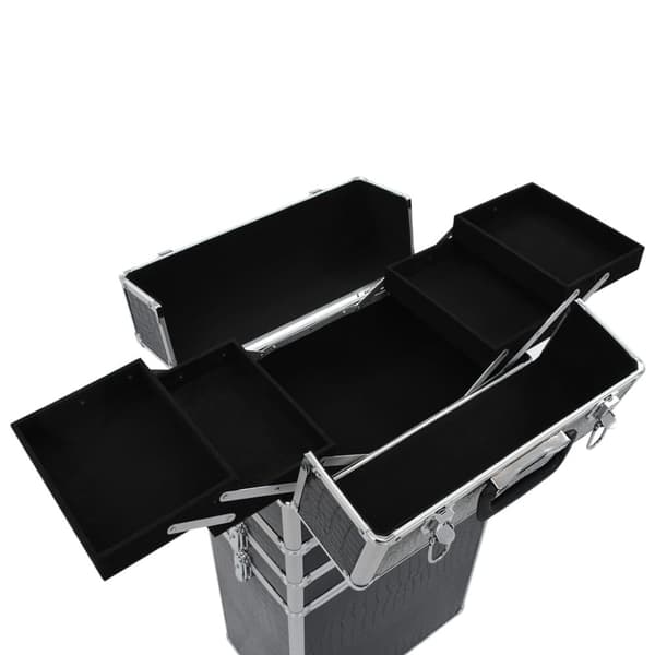The Living Store makeupkuffert med krokodillemønster aluminium sort -  Kosmetik- & toilettasker